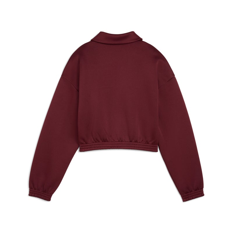 PUMA Relaxed Cropped Track Womens Red Jacket - Image 2